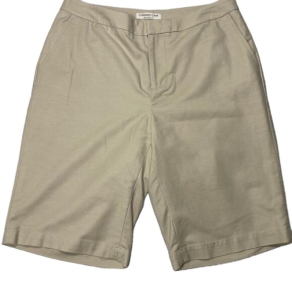 Coldwater Creek Natural Fit Beige Zip Up Bermuda Shorts Size 8 #1306 - Picture 1 of 12